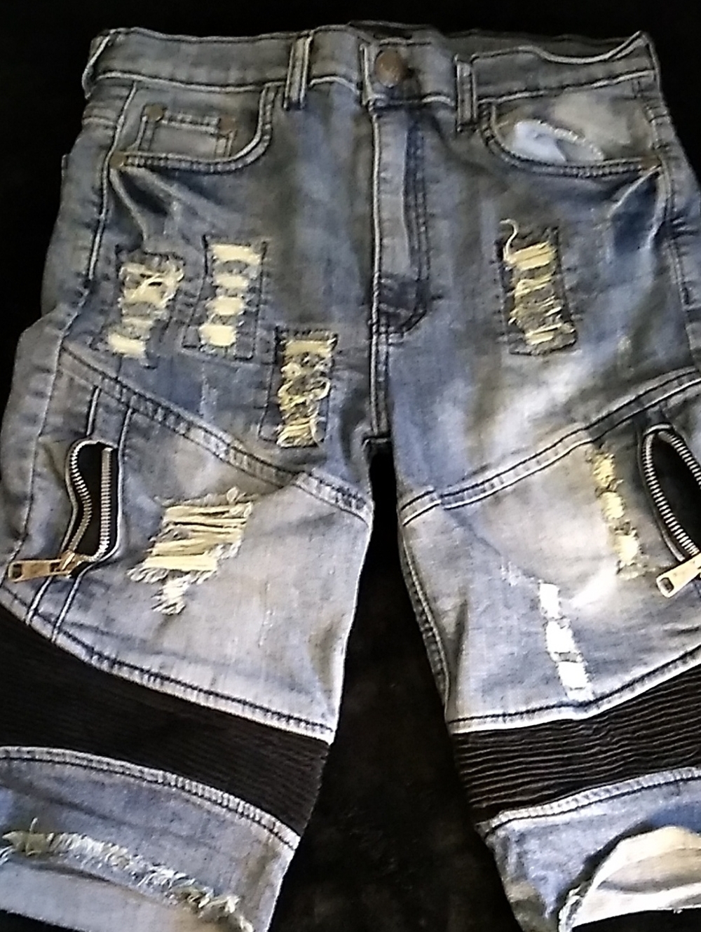 Boy's Distressed Denim Shorts - Blue